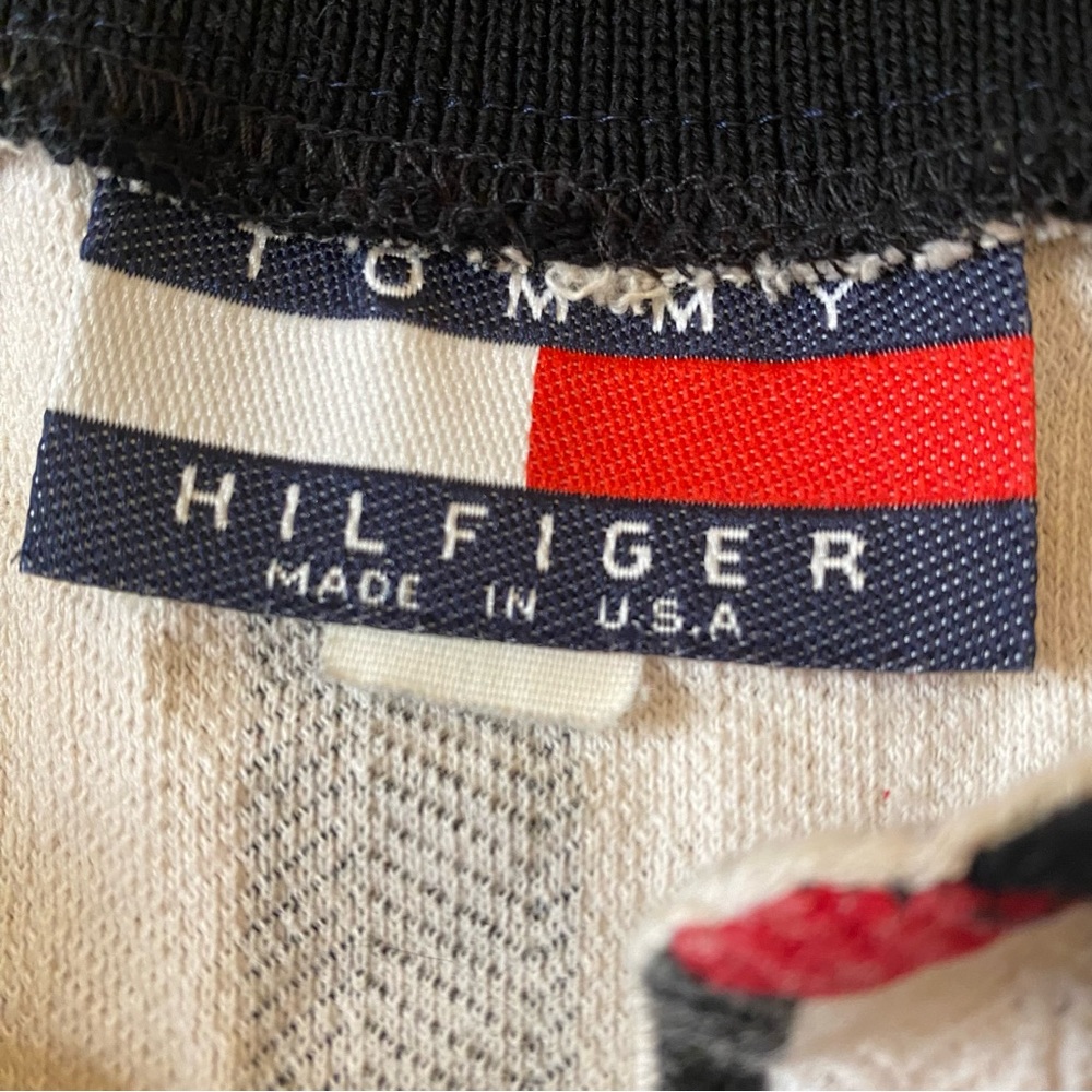 Vintage Tommy Hilfiger Rugby Polo Shirt All Over Graphics Men’s Large 80’s 90’s - Picture 6 of 10